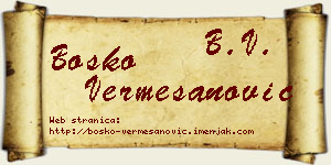 Boško Vermešanović vizit kartica